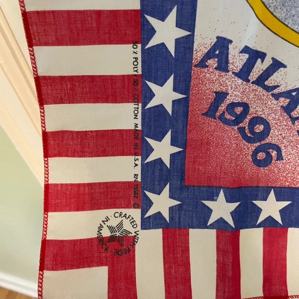 Vintage 1996 Atlanta Olympics Bandana Scarf Cycling Gymnastics Track USA